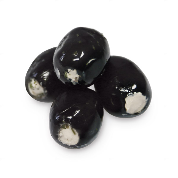 Schwarze Oliven mit Frischkäse